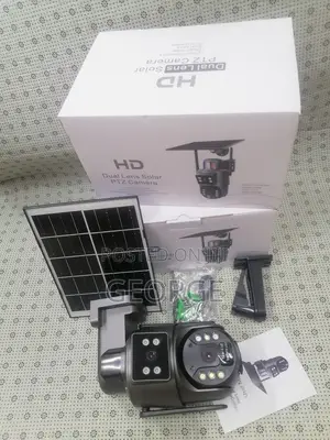Ubox Wifi PTZ Camera Solar CCTV Camera 2 Dual Lense