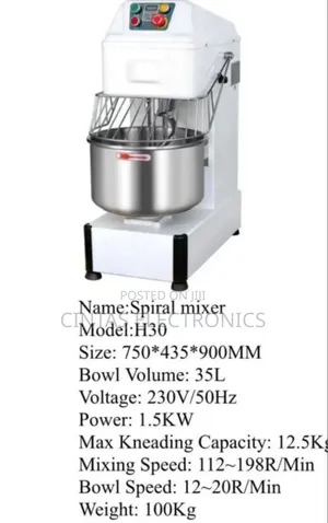 35litres Commercial Spiral Mixer / Cake Mixer