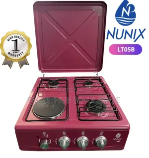 Nunix Table Top Cooker 3 Gas + 1 Electric Burner Stove