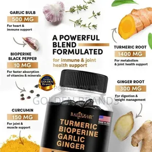 Herbal Power: 4 in 1-Turmeric, Garlic, Ginger Bioperine