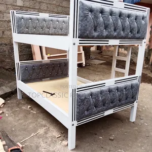Color White With Gray Velvet Material Double Decker