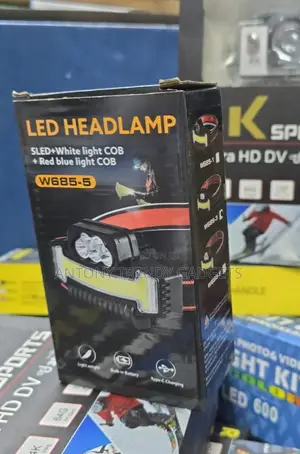 W685-5 Type-c Headlamp – Red, Blue, White Cob Light