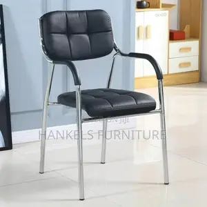 Black Soft Leather Office Visitors Chair