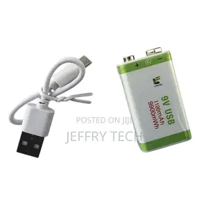 9v 1100mah Rechargeable Lithium- Batteries With Usb-C Cable.