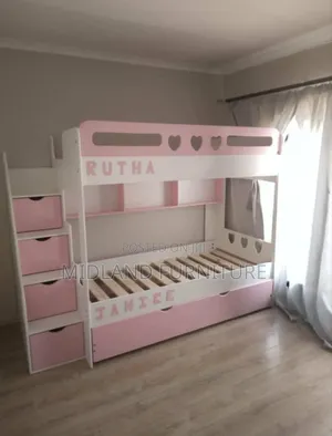 Kids Bunk Bed With Drawers/ Double Decker Bed With Shelves