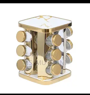 Spice Rack Gold With Marble Top