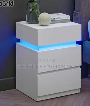 Viasagle Nightstands With Led Lights With 3 Drawers ;