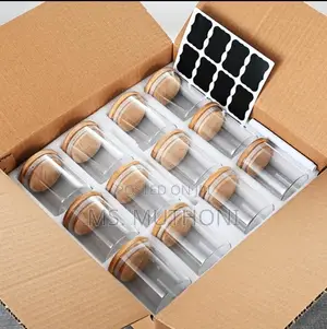Round Glass Jars Set 12pc Jars Mlids Labels +Pen