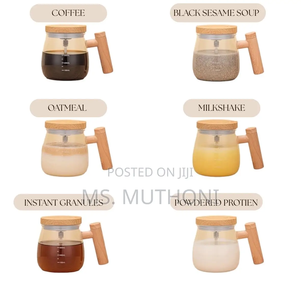*400ml Electric Borosilicate Self Stirring Mug