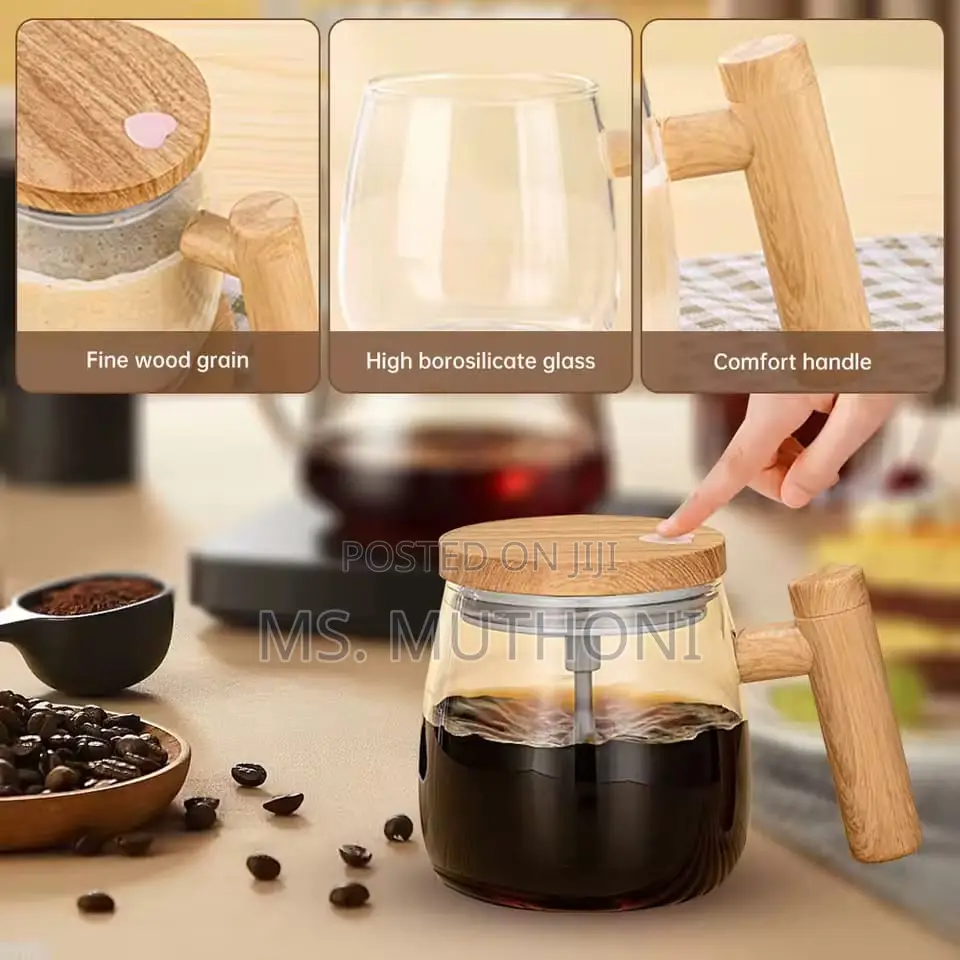 *400ml Electric Borosilicate Self Stirring Mug