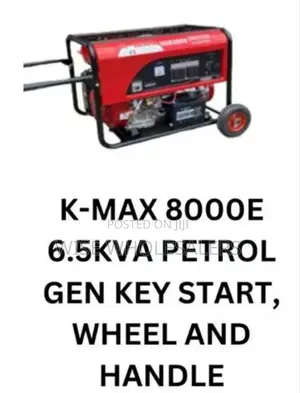 Kmax 8000e 6.5kva Petrol  Gen Key Start Wheel And Handle