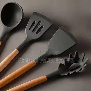 12pcs Silicone Cooking/ Serving Spoons Set With Holder