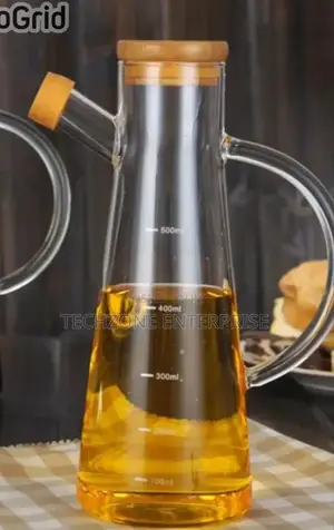 Oil /Vinegar Glass Dispenser With Bamboo Lid Cover-550ml ;