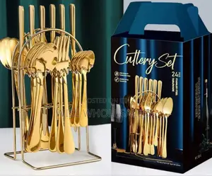 *24pc Cutlery Set (Gold Colour)*