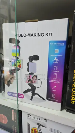 Video Content Kit – Ay-49 Led Light, Mic, Stand & Remote