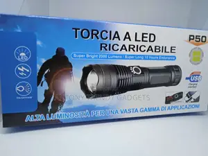 P50 Led Torch – Super Bright 2000 Lumens, Rechargeable