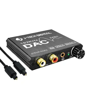 J-Tech Digital to Analog Audio Converter With Headphone Ampl