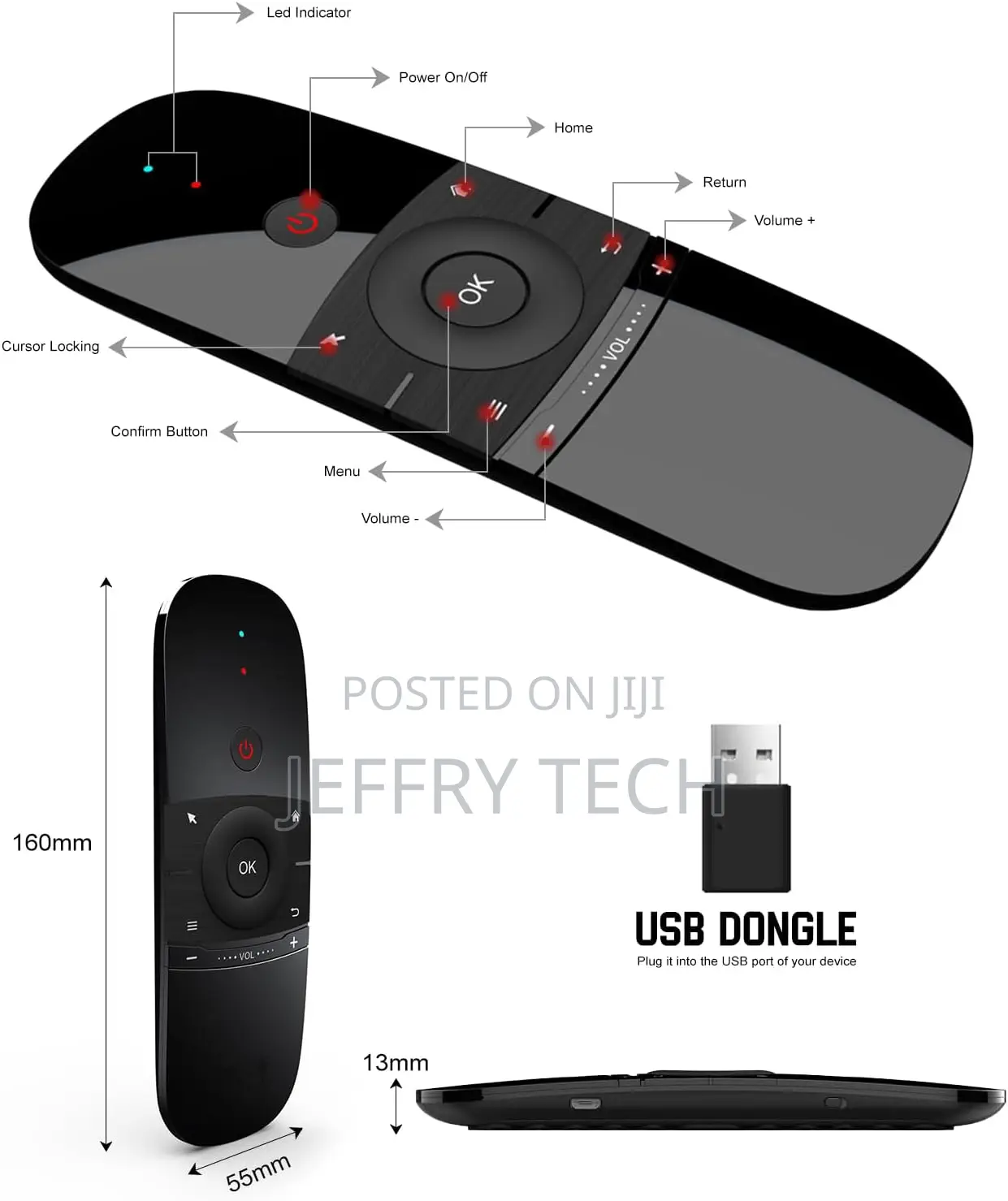 Air Mouse Remote, 4 in 1 Wireless Keyboard Fly Mouse, Univer