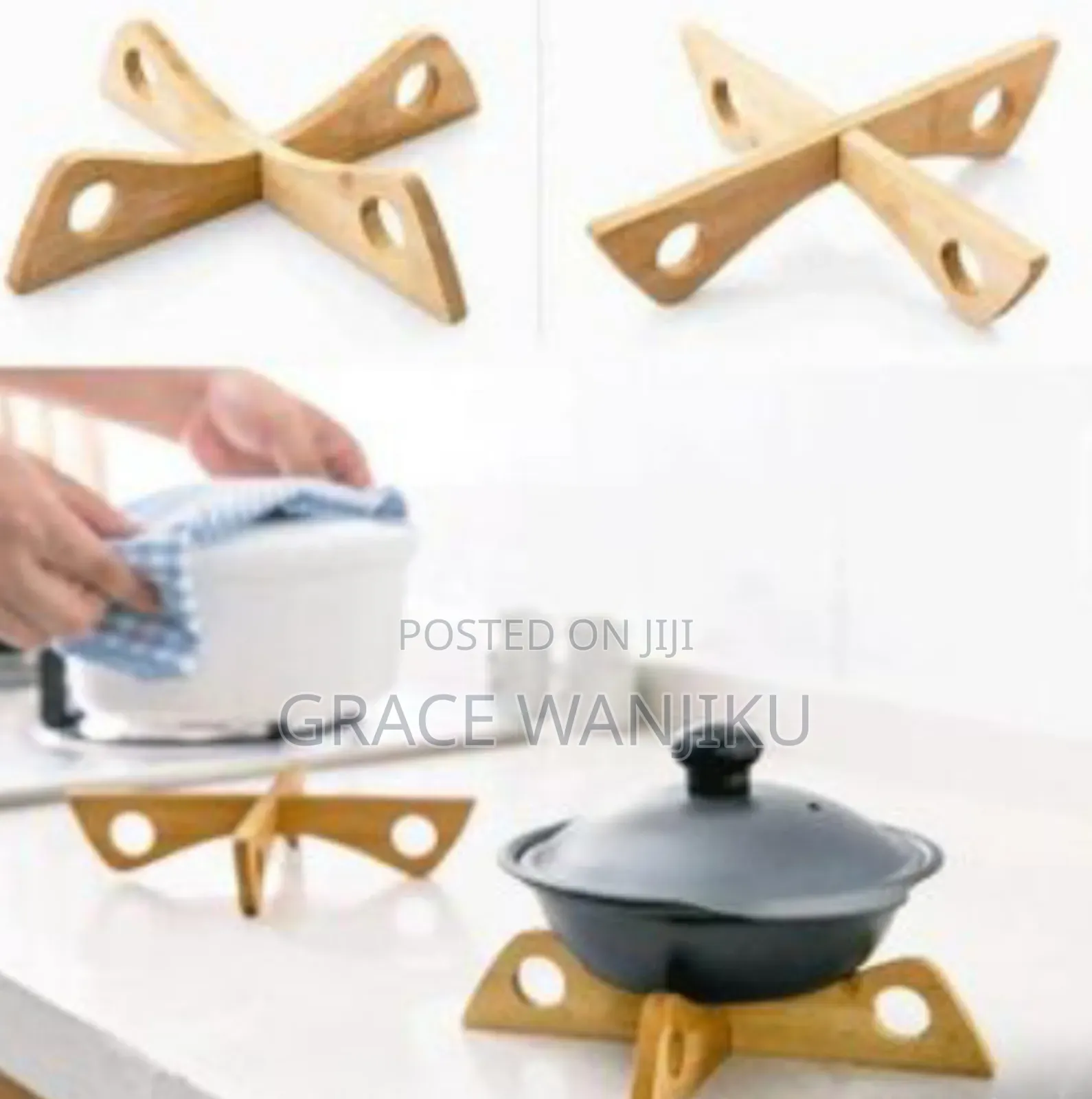 *Wooden Cross Pot Coaster