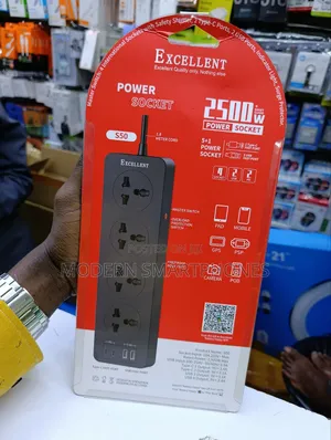 Excellent 2500w 5 in 1 Power Socket Extension
