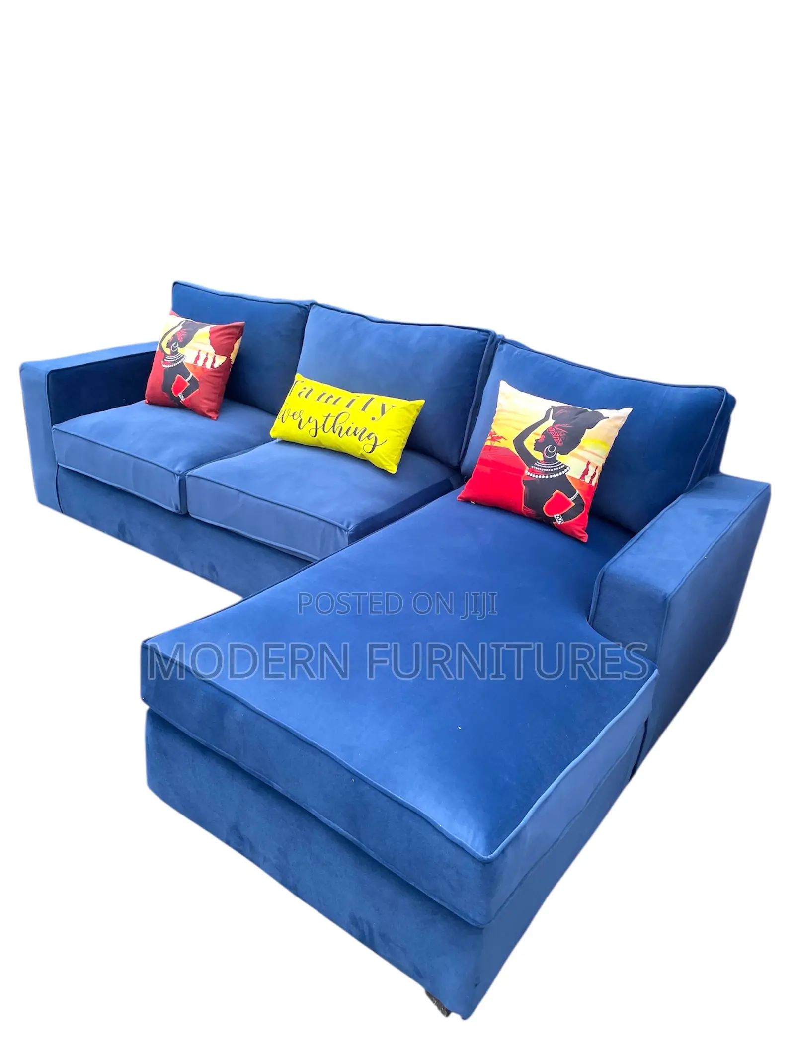 Modern Blue L Sofa