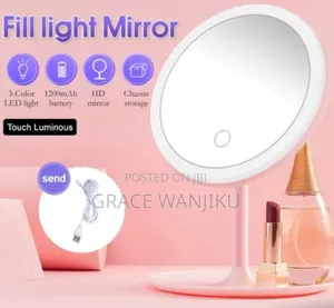 *Led Makeup Mirror With A  Storage Tray