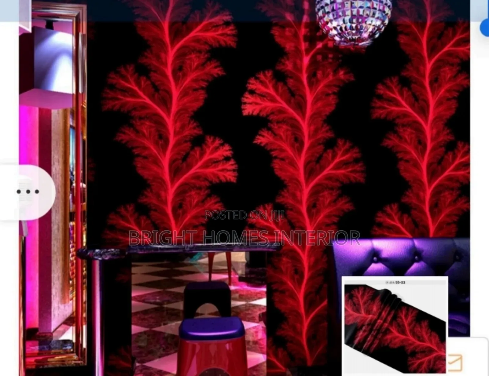 Red 3d Leaf Like Design Wallpaper