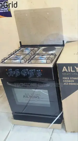 Ailyons 60×60cm 3~Gas+1~Electric Gas Cooker Electric Oven,