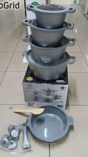 *_Bosch 11pc Cookware With Silicone Lid Black, Grey*_