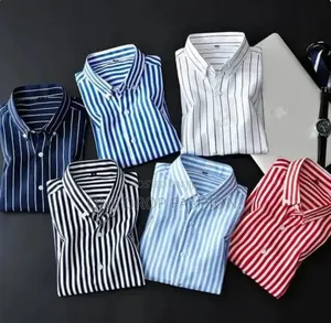 Men Stripped-Solid Colour Cotton Shirts