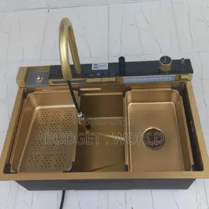 Multifunction Modern Stainless Steel Waterfall Kitchen Sink.