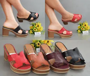 Ladies Comfy Block Heel Slip On