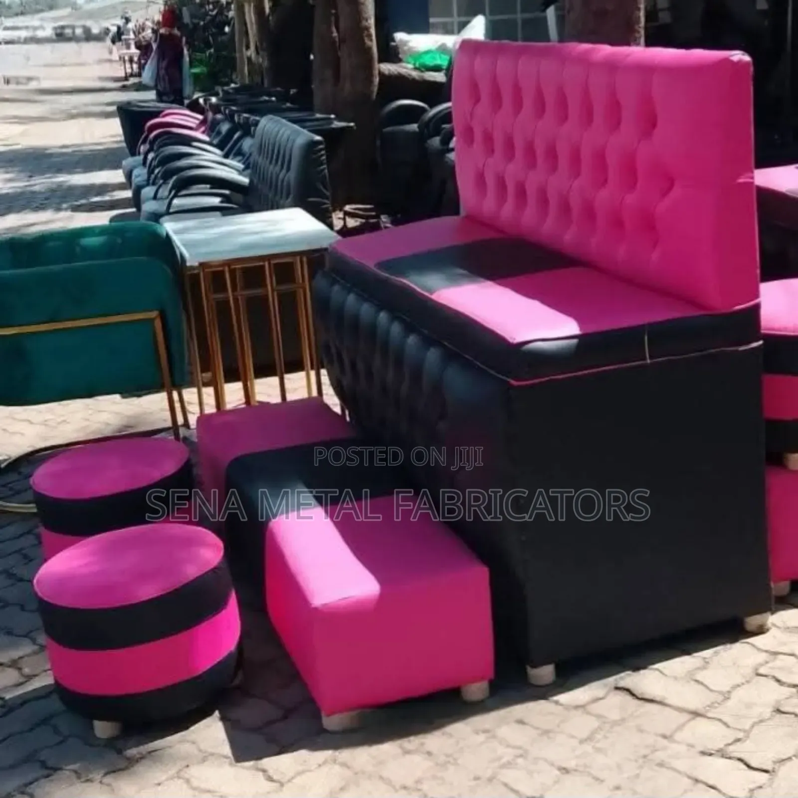 Pedicure Set, Fuchsia Pink and Black.