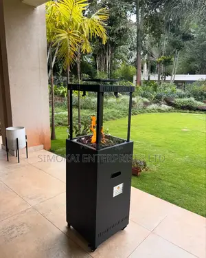 Short Stand Gas Patio Heater - Lava Rocks Style