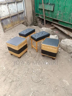 Pedicure Stools, Black and Gold 