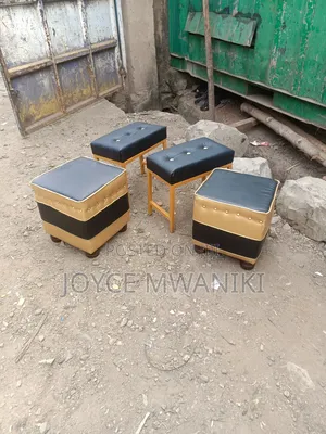 Pedicure Stools, Black and Gold 