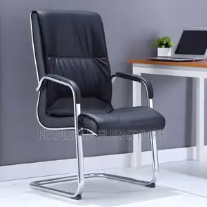 Modern Leather and Metal Desk Chair