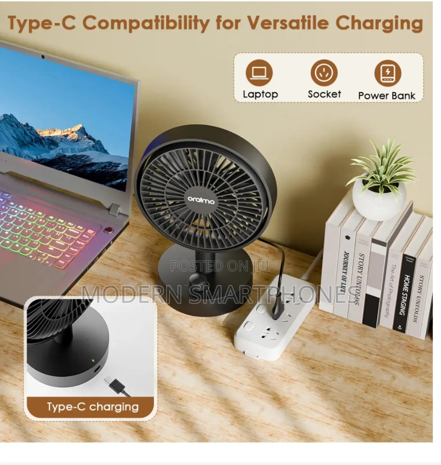 New Oraimo Portable Rechargable Table Fan