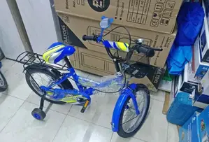 Blue Kids Bicycle Size 16 With Training Wheels