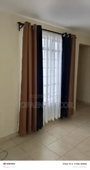 Black And Brown Multipurpose Gunia Window Curtains And Sheer