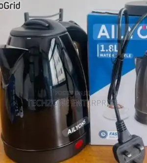 Black Cordless 1.8 Litres Alyons Electric Kettle ;