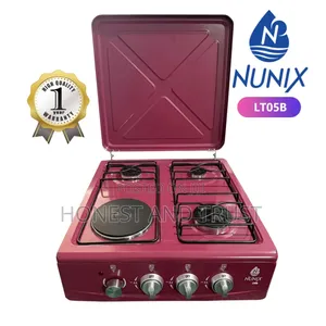 L Nunix Table Top Cooker 3 Gas + 1 Electric Burner Stove