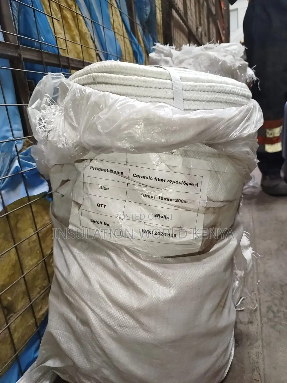 Ceramic Fiber Square Rope–10mmx10mm Diameter–Non-Asbestos
