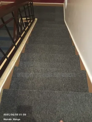 Dark Grey Staircase and Rooms Kid Favorable Carpet