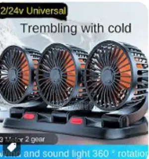 3heads Car Fan Portable Air Cooling Fan 24v
