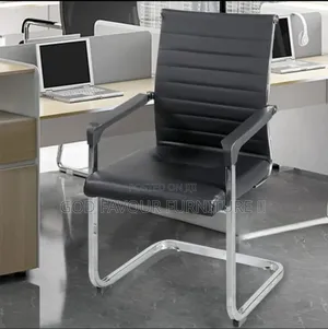 Vintage Black Office Chair/Waiting Chair Tf3w