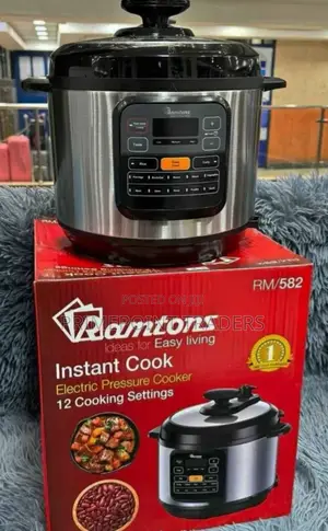 12 Cooking Settings, Ramtons 8l Pressure Cooker