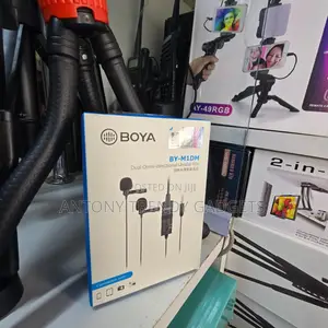 Boya Dual Lavalier Mic – Long Cable + Lr44 Battery