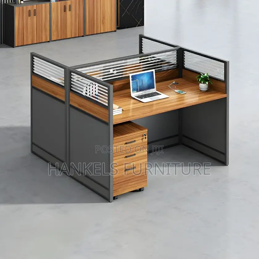 2 Way Brown Modular Workstation
