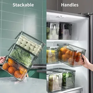3l Elegant Acrylic Fridge Container (Green Clear)